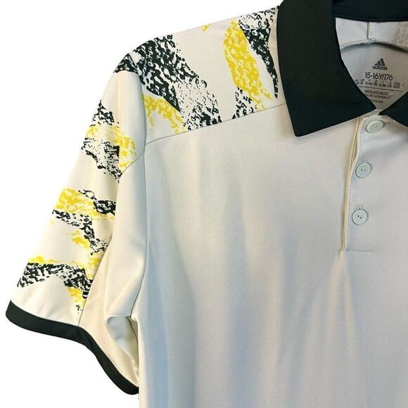 NWT Adidas Printed Colorblock Polo Golf Shirt Mint Green - Picture 7 of 13